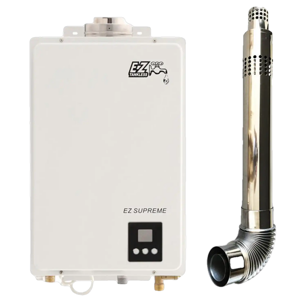 EZ Tankless EZSUPLPG Indoor Supreme on Demand 8.2 GPM 165000 BTU Liquid Propane Tankless Water Heater with Direct Vent Flue Pipe Kit Manufacturer RFB
