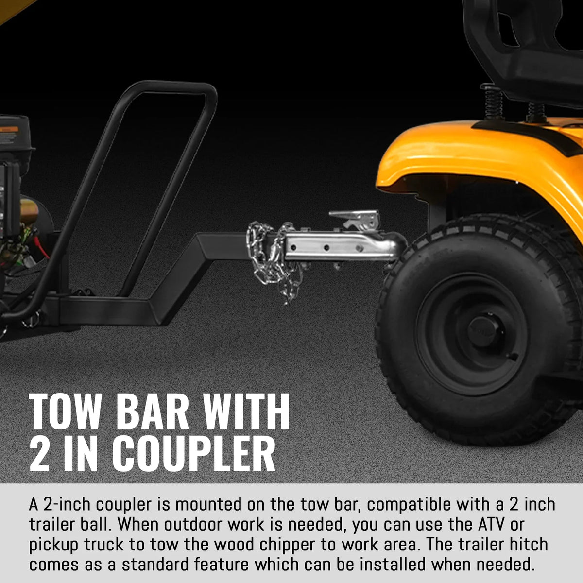 MechMaxx PGS1500 Wood Chipper 5" Electric Start DUCAR 420cc 15 HP Gasoline Engine Powered Drum with Towbar New