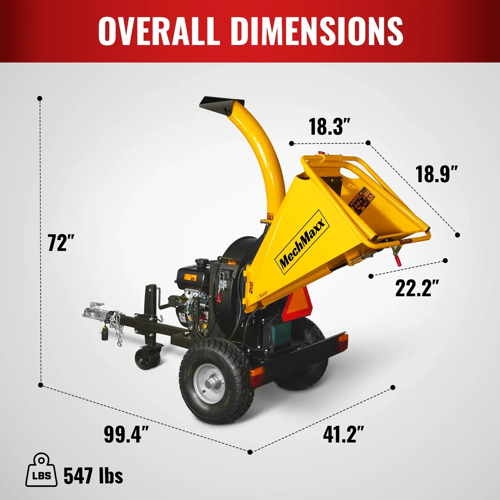 MechMaxx P4205 Wood Chipper 5" Electric Start KOHLER 429cc 14HP Gas Engine Powered Disc with Taillight New