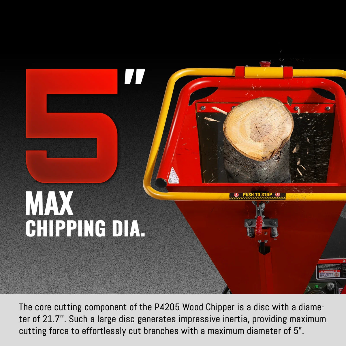 MechMaxx P4205 Wood Chipper 5" Electric Start DUCAR 420cc 15HP Gas Engine Powered Disc with Taillight New